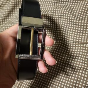 Gucci Black Belt with Gold and Silver Buckle